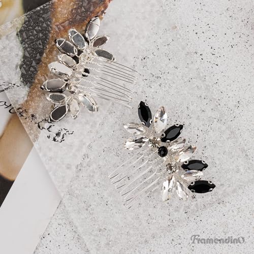 Peines con cristales plateados 2 pack miniatura 3