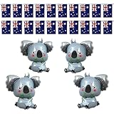 Juego de decoraciones de fiesta australiana, 1 banderín grande de bandera australiana (6 metros/20 piezas) y 4 globos de koala, perfecto para el día de Australia, cumpleaños y fiestas temáticas