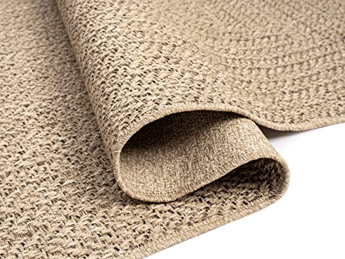 the carpet Kansas - robust indoor and outdoor carpet in natural jute look, weatherproof, suitable for patio and garden, approx. 160 x 230 cm