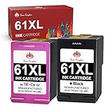 Toner Kingdom Remanufactured Ink Cartridges Replacement for HP 61XL 61 XL to use with Envy 4500 5530 5534 Deskjet 1000 1010 2540 1055 1056 OfficeJet 4630 4632 Printer (1 Black, 1 Tri-Color)