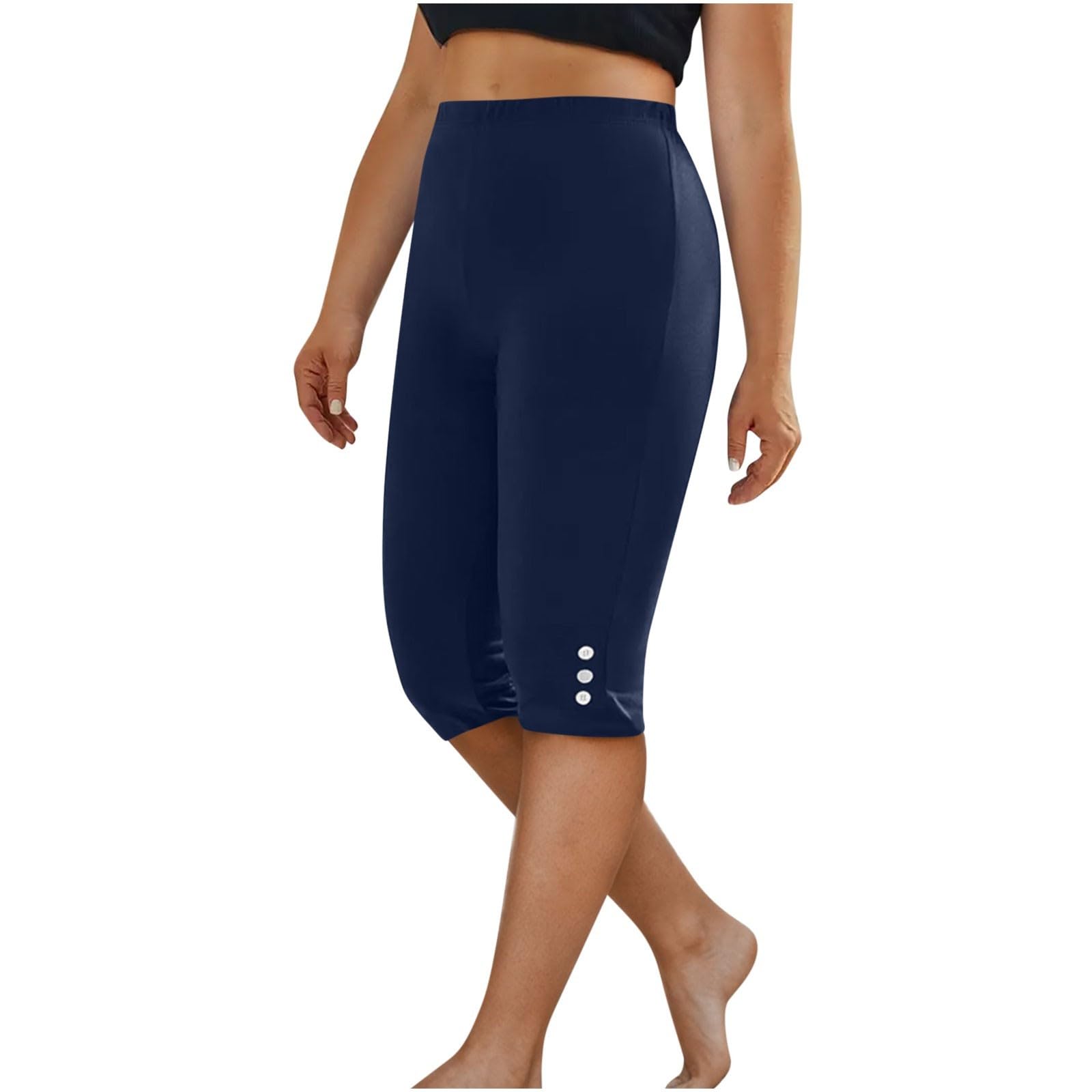Yoga Pants Women Fashion Stretch Workout Leggings Solid Color High Waisted Pants Comfy Activewear Summer Gym Clothes