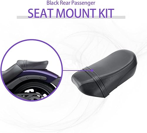 Miniatura 6 de Cojín de asiento de pasajero trasero de motocicleta de cuero negro para Kawasaki Vulcan S 650 VN650 2015-2025