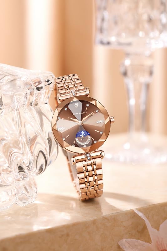 Image of Giordano Premium Watch for Women - Elegant Round Cut Glass Dial with Stainless Steel Strap & Quartz Movement