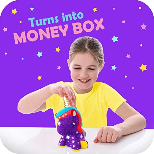 Original Stationery Decorate And Paint Your Own Unicorn Money Box, Creative Kids Paint Set for Girls With 21 Gems, 12 Non-Toxic Colours, and More!