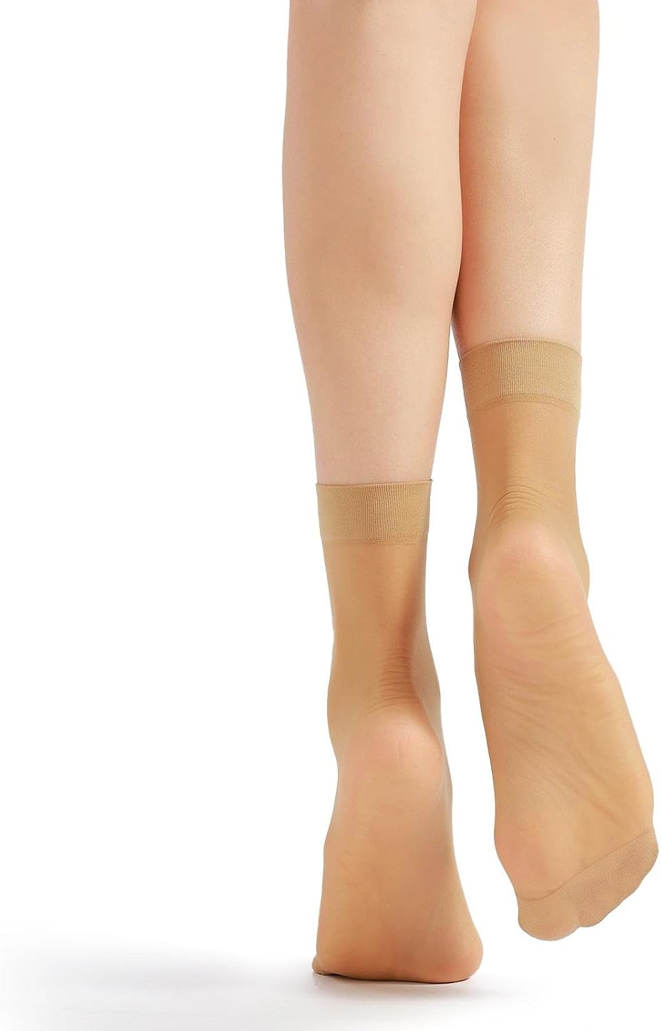 9 Pairs(in Gift Box) Ankle Sheer Socks For Women,Premium 20D Reinforced Toes in Black & Nude One Size