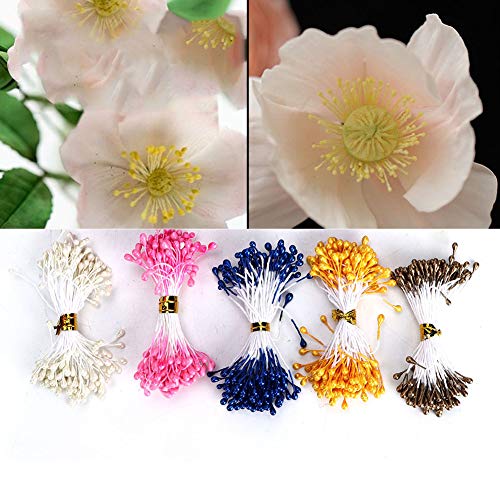 Set de 900 piezas de estambres de flores artificiales artesanales miniatura 5