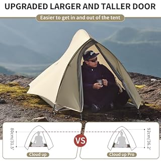 Naturehike Cloud up 2 Person Silicone Waterproof Tent Lightweight Ultralight Backpacking Tents with Footprint for Camping Hiking Backpacking