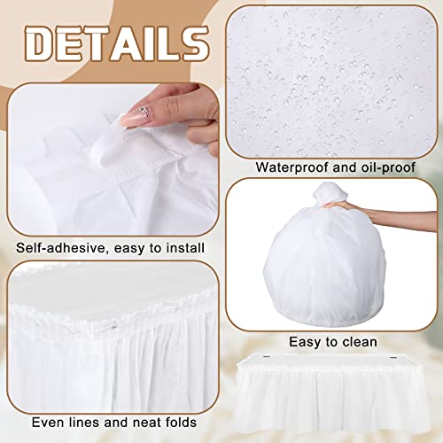 Oudain IE-OUDAIN-3123 6 Pcs Plastic Table Skirts And Stain Proof Table Cloths 54 X 108 In Rectangle Plastic Tablecloth 168 X 29 In Disposable Table Skirts thumb #3