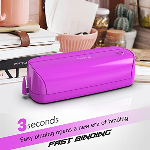 Electric 3 Hole Paper Punch, Veyette Paper Puncher With Adapter For Office School Studio, 20 Sheet Capacity, Ac Or Battery Purple #TOP1