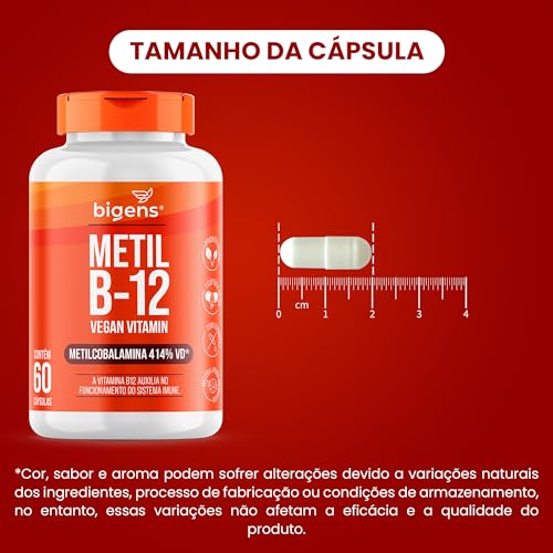 Metil B-12 Vegan Vitamin Metilcobalamina 414% VD, Bigens, 60 cápsulas (Unidade)
