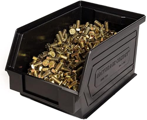 Miniatura 6 de Contenedores de almacenamiento de plástico, colgantes, apilables, organizadores de almacenamiento para almacenes, talleres, 9 x 5 x 5 pulgadas,