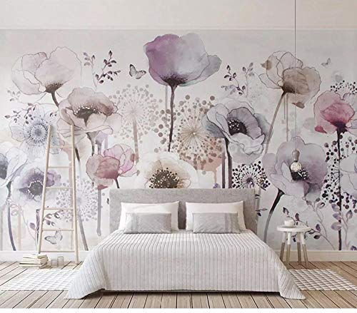 Papier peint 3D aquarelle fleur grand format haut de gamme