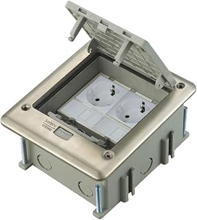 erweiterbarer Edelstahl Bodentank IP66 mit 2 VDE Schuko Steckdosen & 2 Netzwerkmodulen | Steckdosenbox Bodensteckdose Bodendose