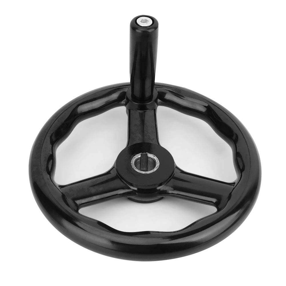 20018 mm Roue à main avec revêtement en poudre noir 3 rayons en bakélite avec manivelle pour fraiseuse et tour Accessoires