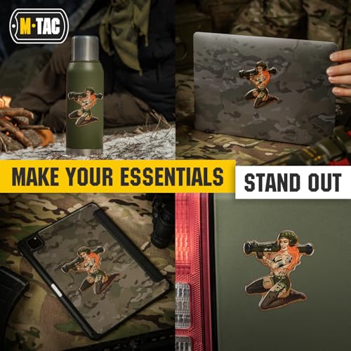Image of M-Tac Morale Sticker Tactical Girl - 3D Tactical Military Sticker for Laptop, Tablet, Phone, Notebook, Car Bumper, Hard Hat (№10 AT4 Ace of Spades)
