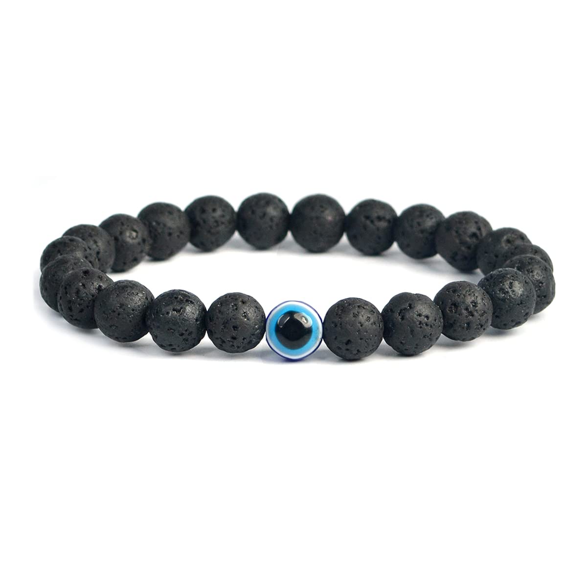 Reiki Crystal Products Natural Lava Bracelet 8 mm Evil Eye Bracelet Crystal Stone Bracelet for Reiki Healing and Crystal Healing Stone (Color : Multi) (B09L7Z3YVZ) Amazon Price History, Amazon Price Tracker