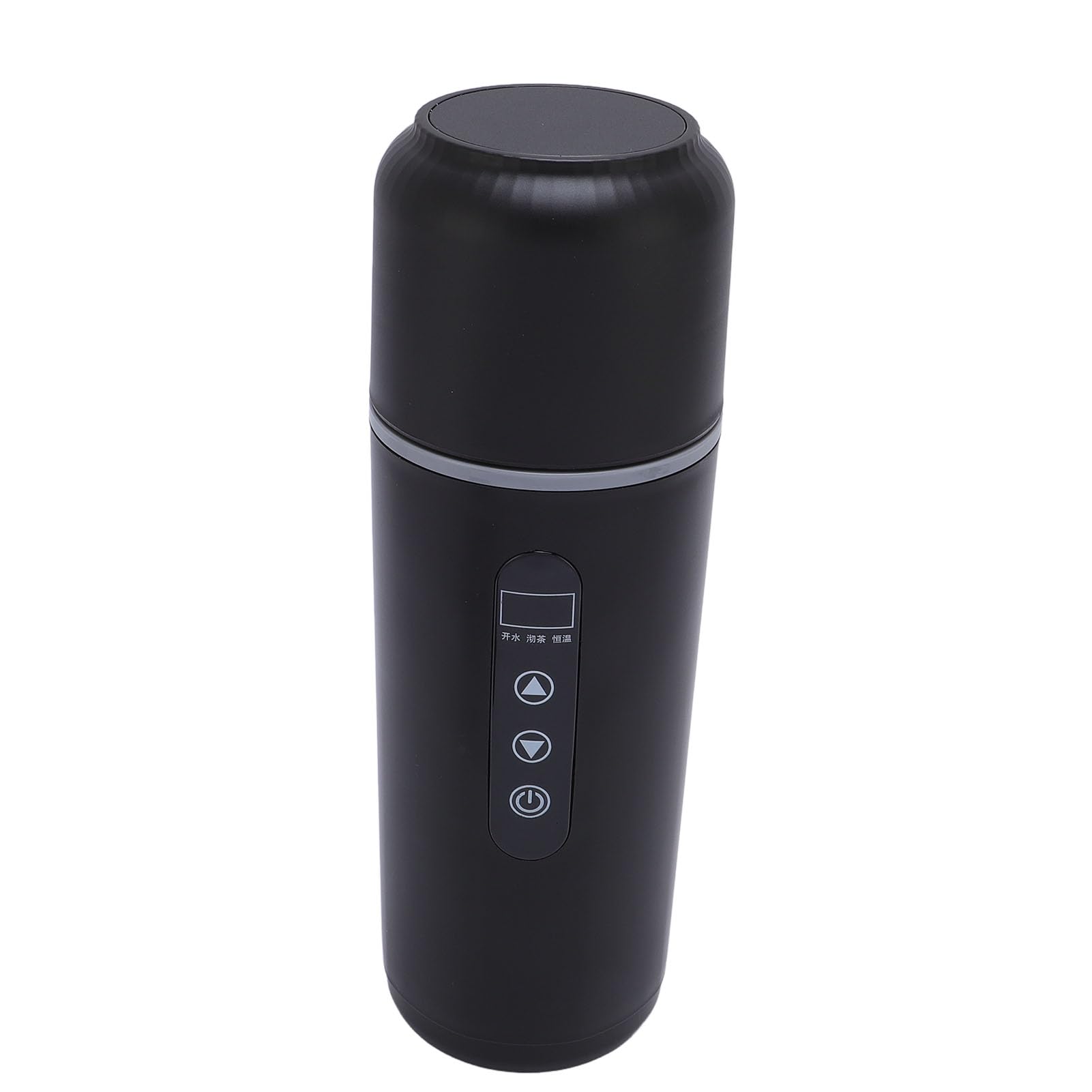 Emoshayoga Taza Calefactora Portátil para Coche, Hervidor Eléctrico de Viaje Eficiente, Caldera de Agua de 12V y 24V para Coche, Camión, Acero Inoxidable 316 para Viajes y Acampadas (Negra)