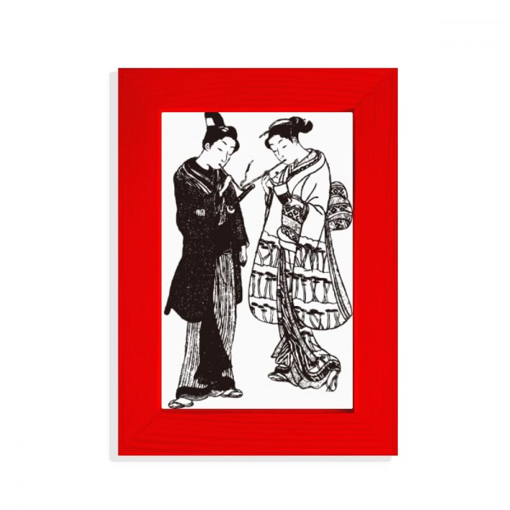 Cadre photo rouge de style japonais haut de gamme pour croquis et dessins d'art