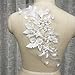 Exquisite 3D Flower Applique,Beaded,Sequined,Floral Patches Wedding Lace Appliques Motif Sew on Dress Polychromatic Option Golden/Pink/Red/Gray/Violet/Green/White/Wine red Color