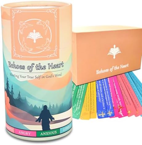 Echoes of The Heart, Read Me When Bible Verse Jar with Color-Coded Scripture Cards, Inspirational Birthday Christmas Gifts, Christian Daily Encouragement Prayer Gifts for Women Teen Girls Mom