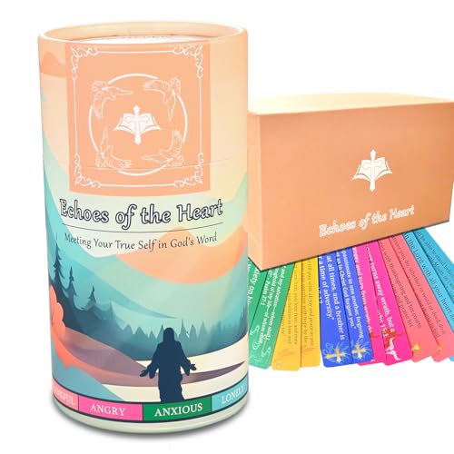Echoes of The Heart, Read Me When Bible Verse Jar with Color-Coded Scripture Cards, Inspirational Birthday Christmas Gifts, Christian Daily Encouragement Prayer Gifts for Women Teen Girls Mom