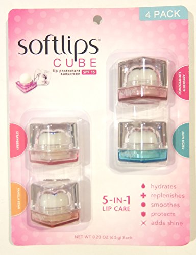 Softlips Cube 5 in 1 Lip Protectant Conditioner and Sunscreen SPF 15, 4 Cubes