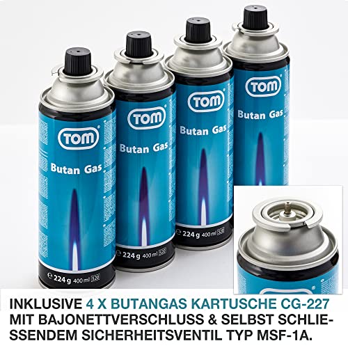 Foto von TOM Adventure Campingkocher Set – 1-flammig mit Koffer & 4 Gaskartuschen