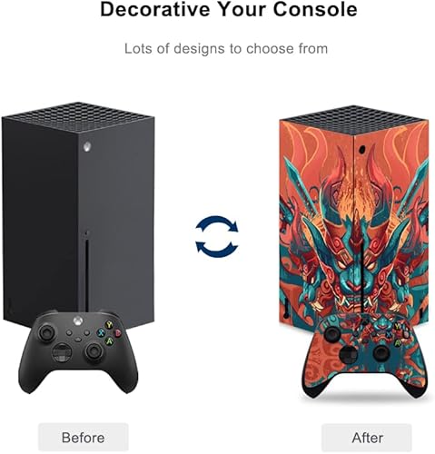 Miniatura 5 de Calcomanía de vinilo para consola Xbox Series X y controlador Juego de funda protectora completa compatible con Xbox Series X (Kylin)