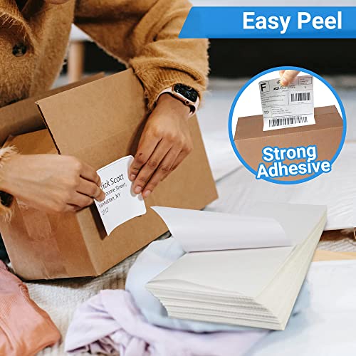Lotfancy 4X6 Thermal Labels Fanfold, 1000 Shipping Labels, Perforated, White Mailing Labels Compatible With Zebra, Rollo Thermal Printer, Permanent Adhesive #TOP6