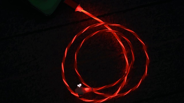 Image of IHAO Multi Ports Light-Up USB Cable USBA to USBC /MicroUSB Cable Durable Fast Charging Cable with Visible Current Flow As Night Light Use-3in1 Red