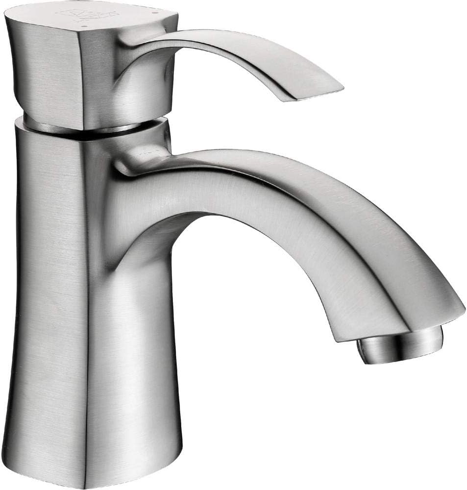 Brushed Nickel Single-Handle Bathroom Faucet with Drain Assembly