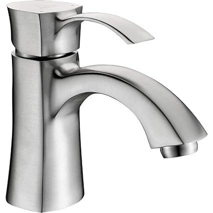 ANZZI Alto Single Hole Single Handle Bathroom Sink Faucet | cUPC Brushed Nickel Deck Mounted Bathroom Faucet | Lavatory Faucet One Hole Installation | L-AZ012BN
