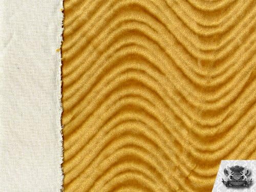 Miniatura 2 de Tela de tapicería de terciopelo Flocado Swirl Gold