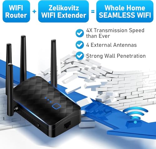 WiFi Extender Signal Booster for Home, Dual Band 5.8GHz & 2.4GHz, WiFi Booster Covers Up to 10000 Sq.ft, 1-tap Setup, 1200M WiFi Repeater with One Ethernet Port, 1200M-97A by Zelikovitz - Image 7