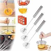 Vista 8 de Batidor de huevo de acero inoxidable, batidora manual mejorada 2025 con abridor de cáscara de huevo, espumador de leche versátil, agitador de mano