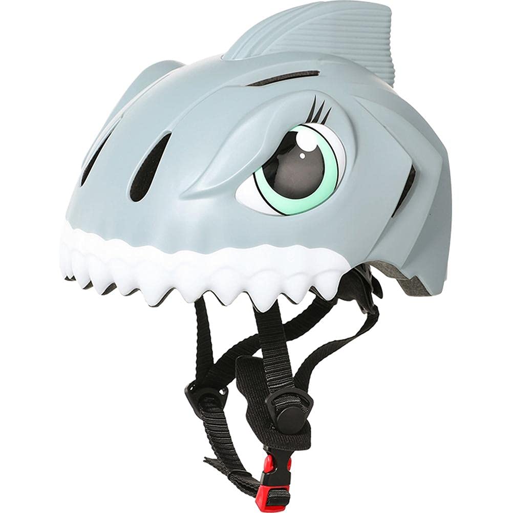 Casco de Ciclismo para Niños, Lindo Casco de Tiburón, Casco de Bicicleta para Niños de 3, 4, 5, 6, 7 y 8 Años, Casco de Patineta, Casco de Scooter