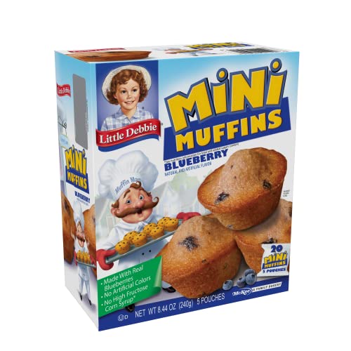 Little Debbie Blueberry Mini Muffins, 40-1.7 OZ Pouches (8 Boxes)