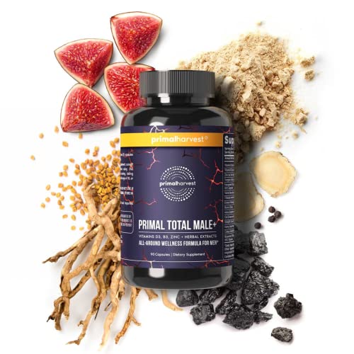 Primal Harvest Primal Total Male+ & Primal Magnesium Men's Multivitamin And Nutritional Supplement, With Ginseng, Vitamins D And B, Zinc And Antioxidants, Dairy And Gluten Free #TOP1