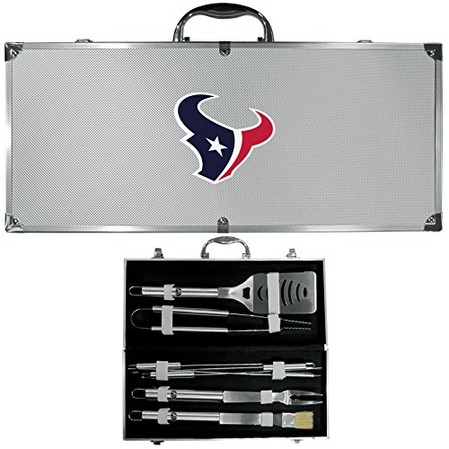 NFL Siskiyou Sports Fan Shop Houston Texans Stainless Steel BBQ Set w/Metal Case 8 piece Gray