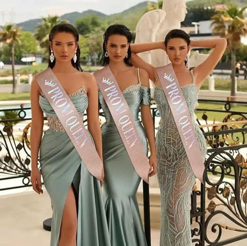Image of Prom Sash with Pearl Pin - Graduation and School Party Accessories (1pcs, Prom Queen)