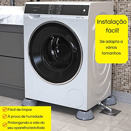 Pé Máquina Lava E Seca Suporte Secadora Anti Vibração