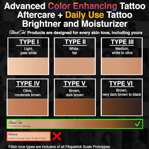 Black Ink Advanced Color Enhancing Tattoo Aftercare + Daily Use Tattoo Brightener & Moisturizer Cream For All Skin Tones & Ink Colors • Organic & Vegan All-Natural Care Tattoo Lotion • Made In The Usa thumb #5