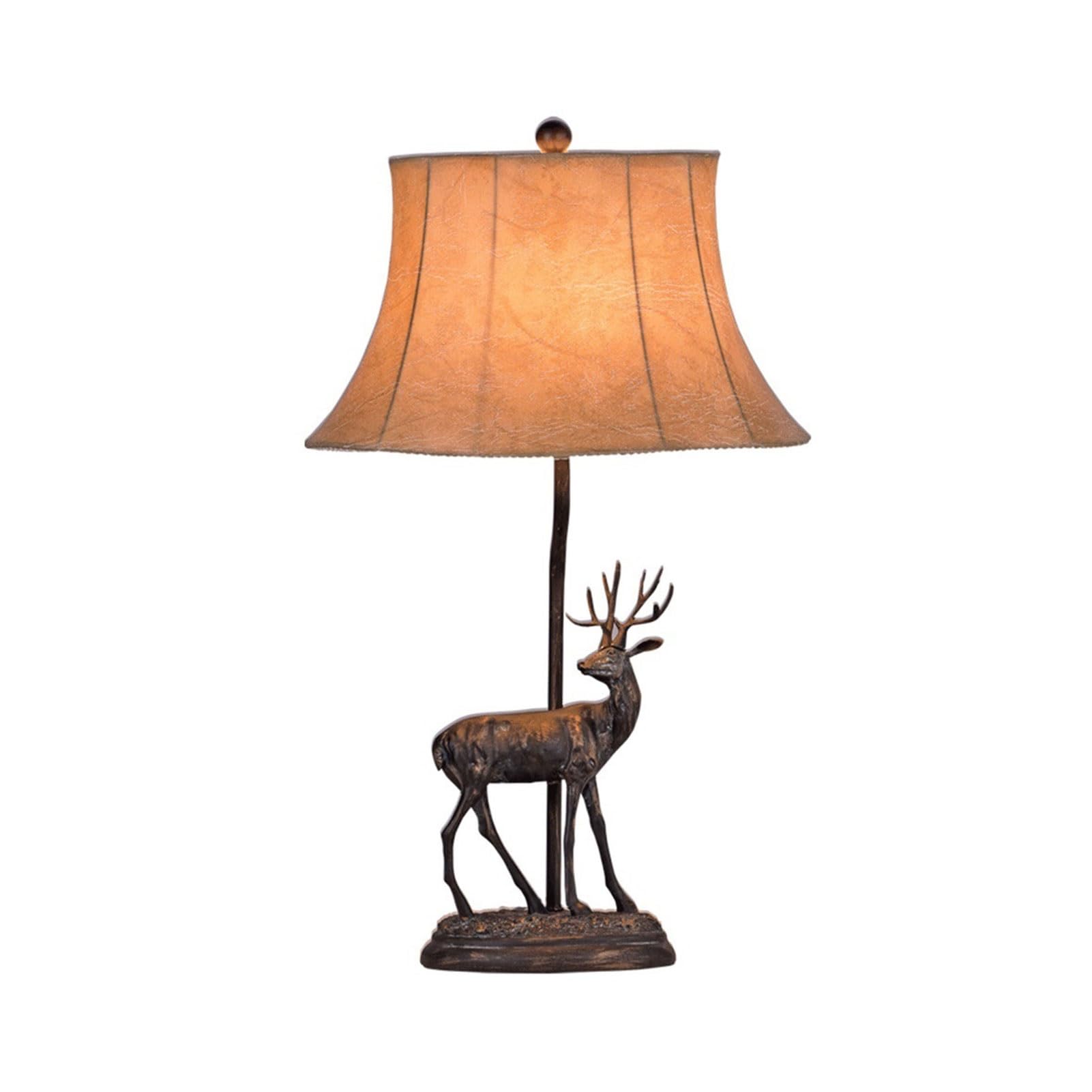 DZYHFCO Table Lamps Resin Deer Elk Table Lamp Iron Imitation Sheepskin Lampshade Desk Light Antique Eye Protection Table Lamps for Living Room Wedding Bedroom Bedside Reading Lamp (Color : Remote Cont