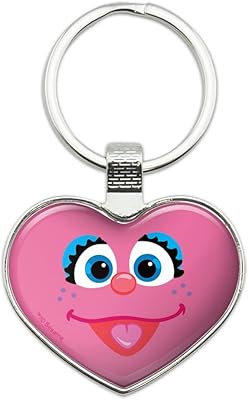 Sesame Street Abby Cadabby Keychain Heart Love Metal Key Chain Ring