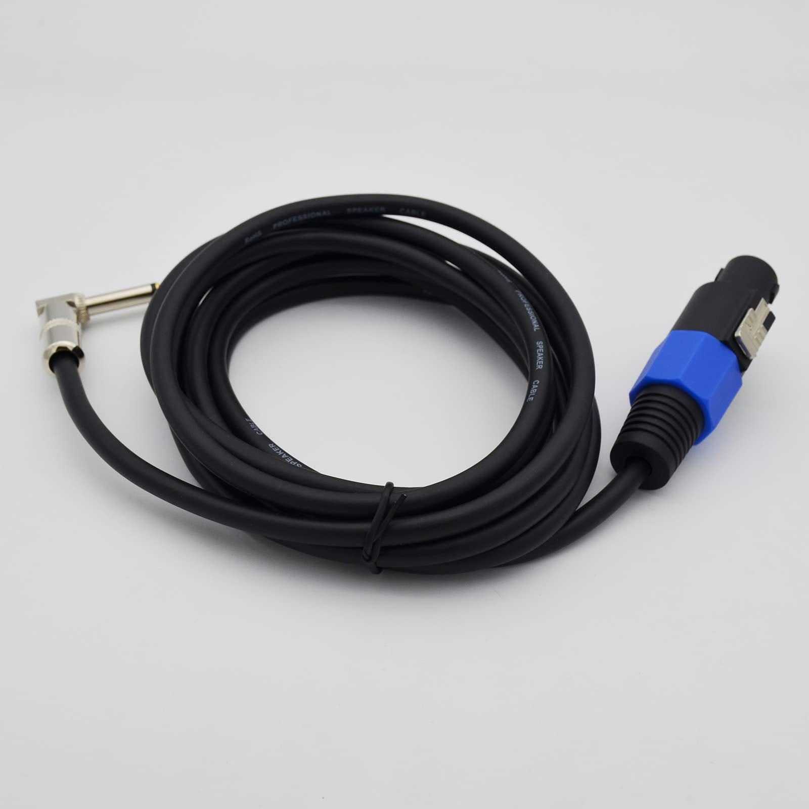 Speakon a 1/4 cavo altoparlante, calibro 15 a 1/4 TS maschio, cavo audio altoparlante amplificatore di collegamento resistente con Twist Lock – Confezione da 2 cavi da 3 m