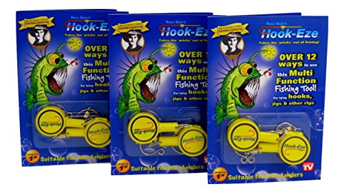 HOOK-EZE Fishing Gear Knot Tying Tool for Hooks Jigs Swivels (Yellow) | Line Cutter |Cover Hooks on Fishing Poles Travel Safely Fully Rigged. Ideal for Bass Ice Kayak Fishing HOOK-EZE Fishing Gear Knot Tying Tool for Hooks Jigs Swivels (Yellow) | Line Cutter |Cover Hooks on Fishing Poles Travel Safely Fully Rigged. Ideal for Bass Ice Kayak Fishing