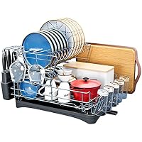 Howdia 2 Tier Large Dish Rack and Drainboard Set
