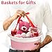 Yeeeasy Small Woven Basket with Gift Bags and Ribbons Cute Baskets for Gifts Empty 12