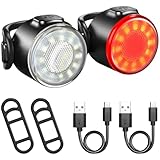 KDSSYFT テールライト 2個セット USB充電式 前后 LED自転車用ライト 防水 6つの照明モード 高輝度 ロードバイク マウンテンバイク 登山 夜釣り用