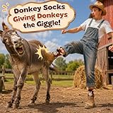 COZYMATE Funny Animal Donkey Socks for Men Women Novelty Magnetic Hand Holding Wacky Socks for Boys Girls Prank Gifts (US, Alpha, One Size, Regular, Regular, Brown)